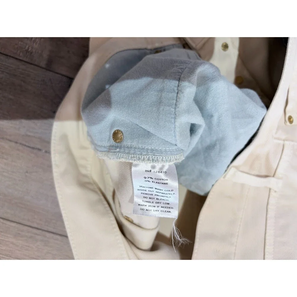 Sid Mashburn Beige Cotton Micro Corduroy 5-Pocket Chino Pants Mens 35x32 Stretch